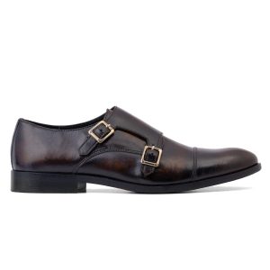 Bella Tread Men's Handcrafted[ Brown Double Monk Strap