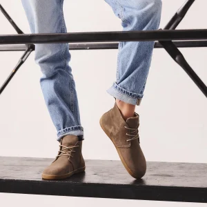 Barefoot Boots Gray Suede Ankle Boots With Wide